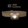 Princeton Tec Vizz Headlamp 550 Lumen Dimmable LED, IPX7 Water Resistance, Essential Outdoor Accessory for Hiking, Backpacking, Camping, Running, and Safety Preparedness, Tan, Tactical view 4