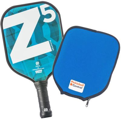 Onix Z5 Graphite Pickleball Paddle (Mod Blue) with Cushion Grip and Blue Paddle Cover