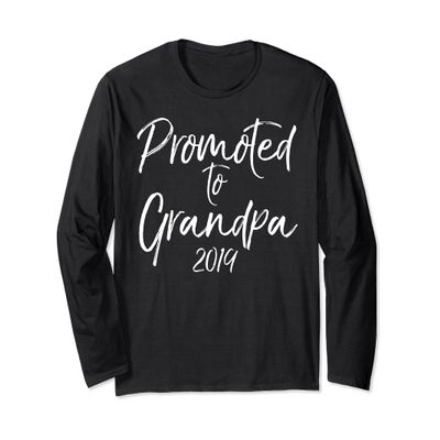 Promoted to Grandpa 2019 Long Sleeve Shirt New Grandfather