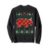 Ugly Christmas Pajama Plaid Hippo Santa Hat Sweatshirt view 1