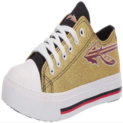 FOCO Florida State Seminoles NCAA Womens Glitter Low Top Canvas Shoes - 7