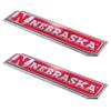 FANMATS 60840 Nebraska Cornhuskers 2 Piece Heavy Duty Aluminum Embossed Truck Emblem Set, 1.75 x 8.25 view 1