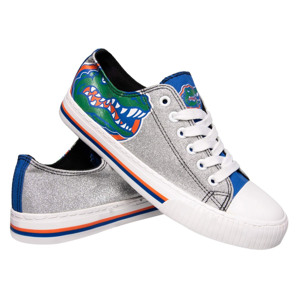 FOCO Florida Gators NCAA Womens Glitter Low Top Canvas Shoes - 7
