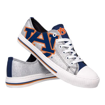 FOCO Auburn Tigers NCAA Womens Glitter Low Top Canvas Shoes - 6