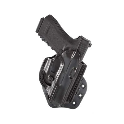 Aker Leather 268A Flatsider XR19 Open Top Paddle Holster Fits Glock 43 and 43X, Black, Right Hand