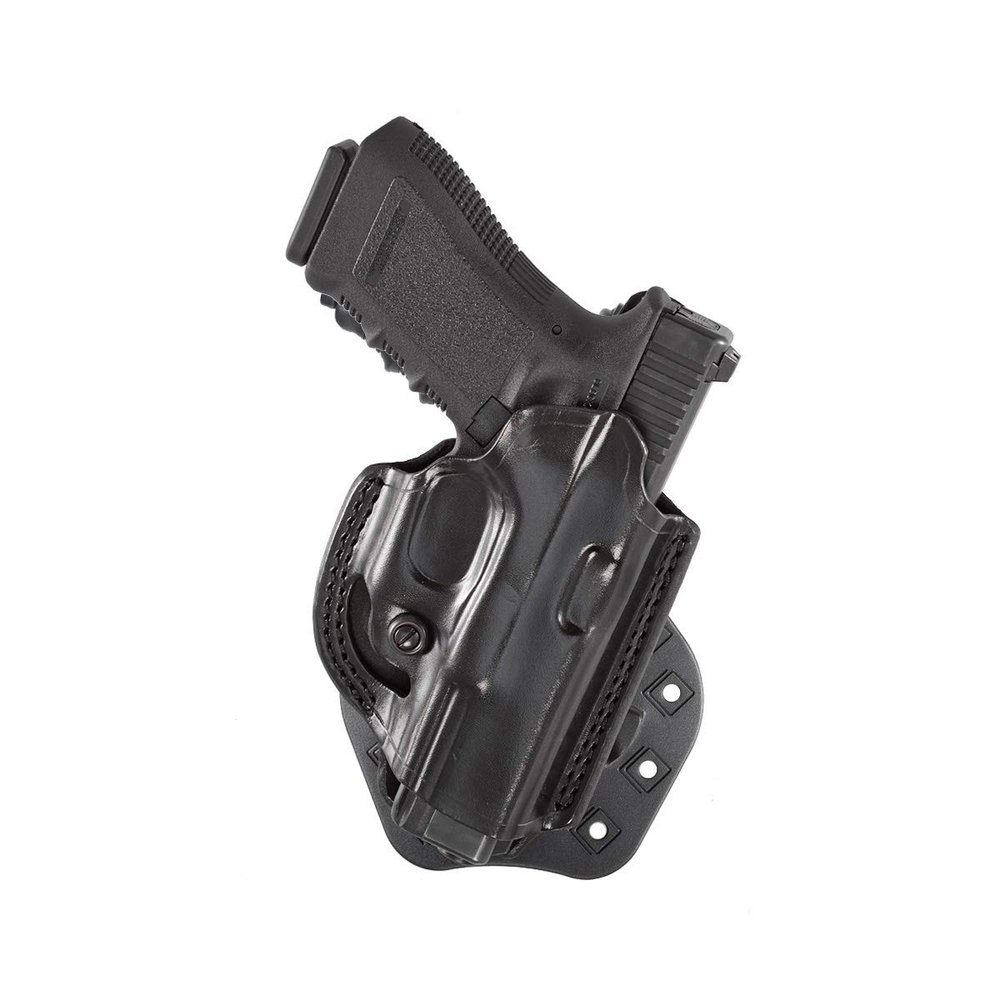 Aker Leather 268A Flatsider XR19 Open Top Paddle Holster Fits Glock 43 and 43X, Black, Right Hand