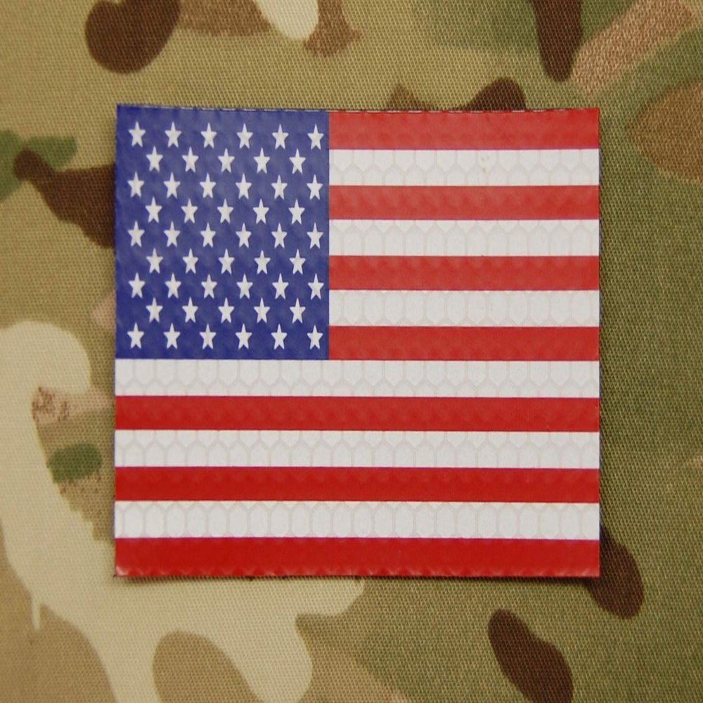 BritKitUSA Solas Infrared Reflective Full Color US Flag Patch-Forward