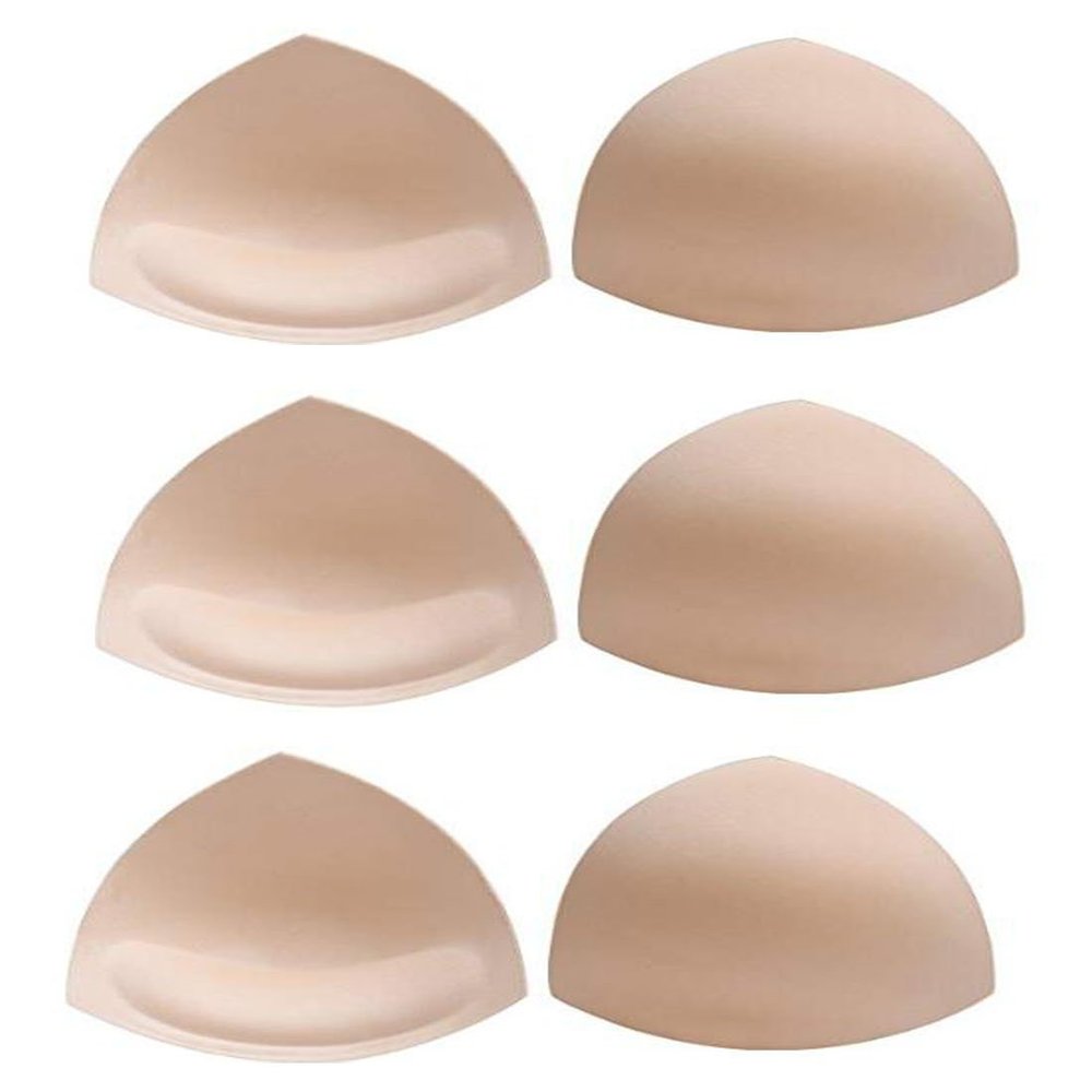 3 Pairs Triangle Shape Removable Sponge Bra Pad Breathable Push Up Bra Breast Insert Pads Breast Enhancers Shaper for Bikini