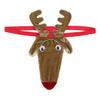 FEESHOW Christmas Gag Gift Reindeer Bulge Pouch Men Thong Underwear Brown One_Size view 1
