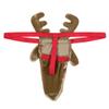 FEESHOW Christmas Gag Gift Reindeer Bulge Pouch Men Thong Underwear Brown One_Size view 4