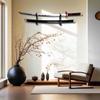 Eforlife 2/Set Sword Hook Wall Mount Samurai Sword Hanger Display Holder Adjustable for Katana Wakizashi Tanto Genji Sword Weapon Rack (2-Tier Padded) view 4