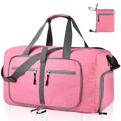 Dimayar 115L Travel Duffle Bag for Men Women - Foldable Duffel Bag with Shoes Compartment - Overnight Bags Waterproof & Tear Resistant(Pink)