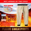 Flygo Men's Fleece Pants Winter Warm Joggers Pants Active Sherpa Lined Sweatpants(Rib Bottom Navy-M) view 3