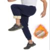 Flygo Men's Fleece Pants Winter Warm Joggers Pants Active Sherpa Lined Sweatpants(Rib Bottom Navy-M) view 4