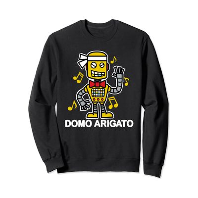 80s Music Domo Arigato Robot Graphic Sweatshirt (Dark)