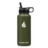 HYDRO CELL Stainless Steel Insulated Water Bottle with Straw - For Cold & Hot Drinks - Metal Vacuum Flask with Screw Cap and Modern Leakproof Sport Thermos for Adults (Army 32oz) view 2
