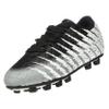 Vizari Bolt Firm Ground Youth Soccer Cleats for Boys and Girls | Textured Synthetic Leather Upper Kids Football Cleats with Polyurethane Sole for Comfort and Traction Black/White/Silver view 1