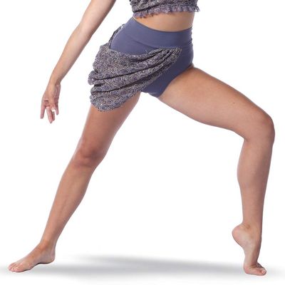 Alexandra Collection Womens High Waist Dance Costume Brief with Drape Side Skirt Purple Adult Medium