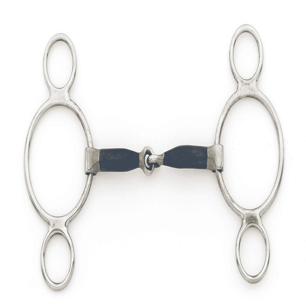 ERS Centaur Blue Steel Jointed 2-Ring Gag Blue 5.5