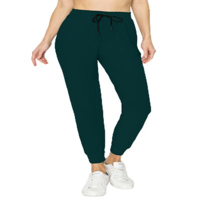 ALWAYS Super Soft, Stretchy Drawstring Women's Joggers with Pockets - Tapered Cuff Casual Joggers for Women, Ideal for Daily Wear Dark Teal US L (Tag 1XL/2XL)