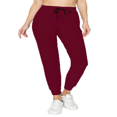 ALWAYS Super Soft, Stretchy Drawstring Women's Joggers with Pockets - Tapered Cuff Casual Joggers for Women, Ideal for Daily Wear Burgundy US M (Tag L/XL)