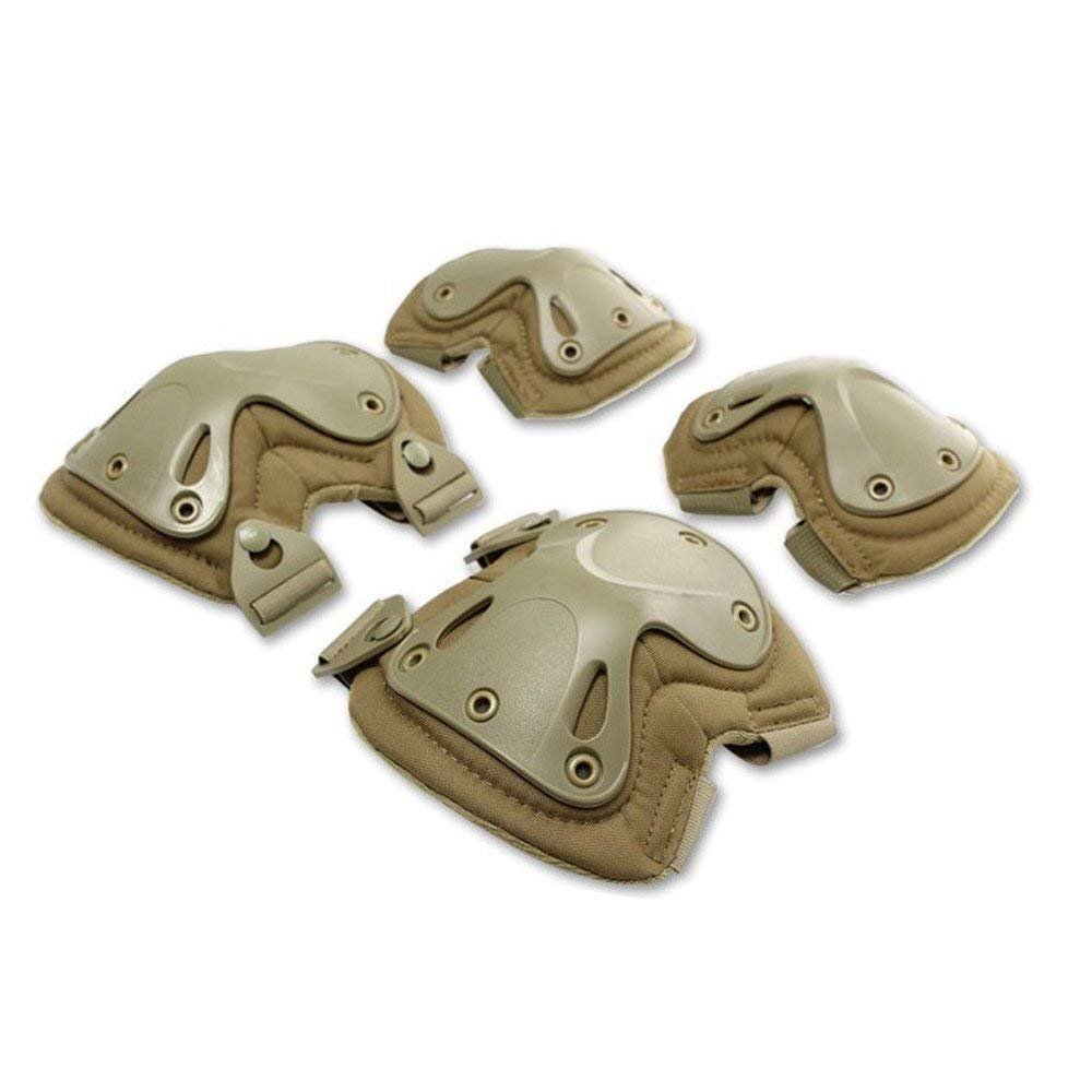 HWZ SWAT Knee & Elbow Pads CS Military Equipment Tactical Fighter Protective Gear (Sand)