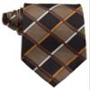 Geotae Zerun New Classic Men's Plaids Checks Silk Tie Necktie (Brown/Black) view 1