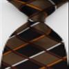 Geotae Zerun New Classic Men's Plaids Checks Silk Tie Necktie (Brown/Black) view 2