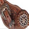 Showman Ladies Argentina Cow Leather Spur Straps w/Celtic Knot Conchos view 3