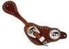 Showman Men's Tooled Leather Spur Straps w/Silver Engraved Praying Cowboy Conchos view 1