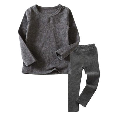JWWN Toddler Boys Girls Long Johns Thermal Underwear Set 2PC Crewneck Tops and Bottom Kids Pajamas Warm Jammies,(Gray,4T)