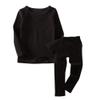 JWWN Baby Boys Girls Long Johns Thermal Underwear Set 2PC Crewneck Tops and Bottom Toddler Kids Pajamas Warm Jammies,(Black,12Months) view 1