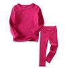 JWWN Little Girls Long Johns Thermal Underwear Set 2PC Crewneck Tops and Bottom Kids Pajamas Warm Jammies,(Rose-Red,7T) view 1