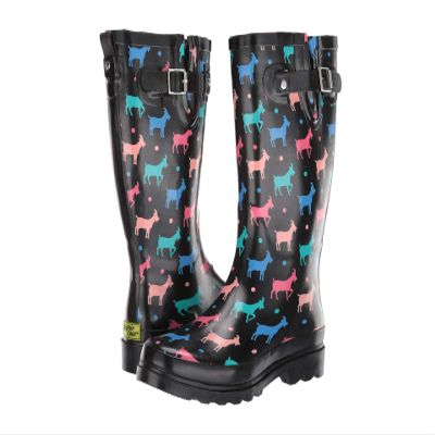 Western Chief Printed Tall Rain Boot Dotty Goat 9 M
