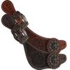 Showman Ladies Argentina Cow Leather Raised Cross Concho Spur Straps view 1