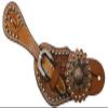 Showman Youth Silver Studded Leather Spur Straps w/Vintage Rosette Conchos view 1