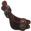 Showman Ladies Argentina Cow Leather Barrel Racer Concho Spur Straps view 1