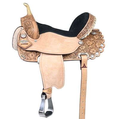 HILASON Flex Tree Western Horse Saddle American Leather Trail Barrel | for Horses