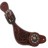 Showman Ladies Argentina Cow Leather Barrel Racer Concho Spur Straps view 1