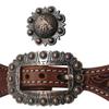 Showman Ladies Argentina Cow Leather Barrel Racer Concho Spur Straps view 2
