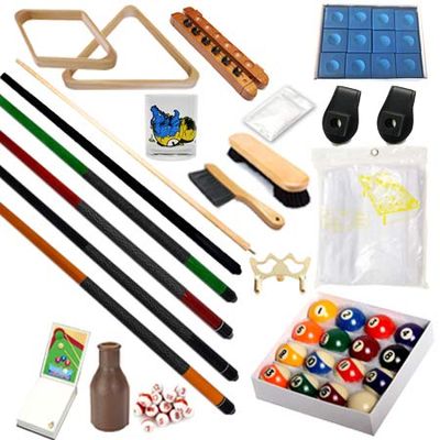 Pool Table - Premium Billiard 32 Pieces Accessory Kit - Pool Cue Sticks Bridge Ball Sets (Kit-7)