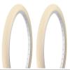 Lowrider Tire Set. 2 Tires. Two Tires Duro 24" x 2.125" Cream/Cream Side Wall HF-120A. view 1
