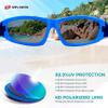 RIVBOS Kids (Age 3-8) Sunglasses Polarized UV Protection Flexible Rubber Glasses Shades with Strap for Boys Girls RBK003 Blue&blue view 2