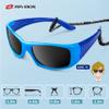 RIVBOS Kids (Age 3-8) Sunglasses Polarized UV Protection Flexible Rubber Glasses Shades with Strap for Boys Girls RBK003 Blue&blue view 4