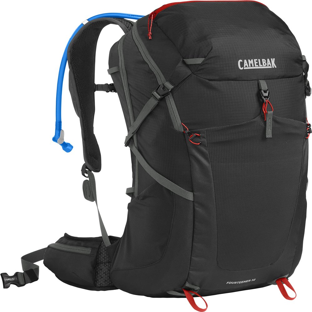 CamelBak Fourteener 32 Hiking Hydration Backpack Black/Red Poppy, 100oz