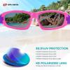 RIVBOS Kids (Age 3-8) Sunglasses Polarized UV Protection Flexible Rubber Glasses Shades with Strap for Boys Girls RBK003 Pink view 2