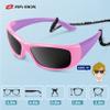 RIVBOS Kids (Age 3-8) Sunglasses Polarized UV Protection Flexible Rubber Glasses Shades with Strap for Boys Girls RBK003 Pink view 4