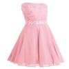 FEESHOW Kids Girls Sequin Lace Formal Wedding Pageant Party Prom Ball Gown Flower Girl Dress Crystal Belt Pearl Pink 10 view 2