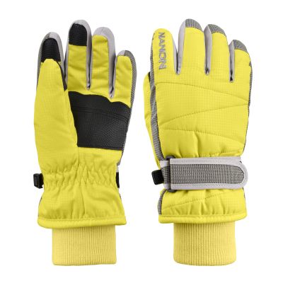 TRIWONDER Ski Gloves Kids Cold Weather Winter Warm Gloves Windproof Thermal Fleece Outdoor Snowboard Snow Gloves Mittens for Boys Girls Children (Yellow, M (8-10 Years Old))