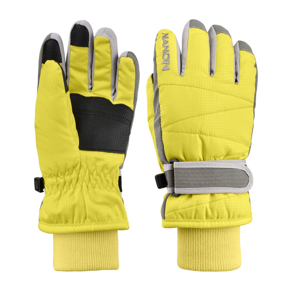 TRIWONDER Ski Gloves Kids Cold Weather Winter Warm Gloves Windproof Thermal Fleece Outdoor Snowboard Snow Gloves Mittens for Boys Girls Children (Yellow, M (8-10 Years Old))